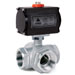 Ball Valves with Double Acting Actuators  ,,DA-318, 3 way Ball Valves with Double Acting Actuators, Standard Bore , 1000 psi, Screwed End 